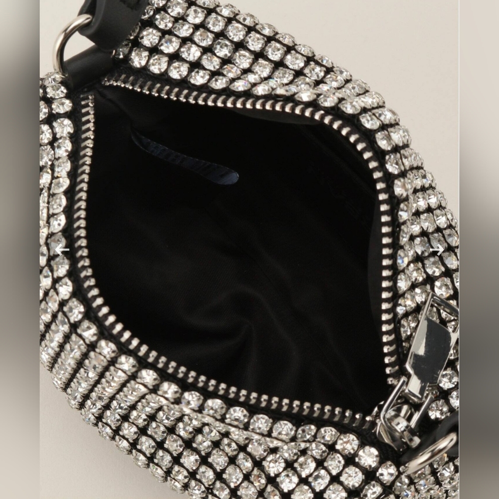 Urban Expressions Ginger Evening Rhinestone Mini Bag Silver Black - Picture 5 of 16